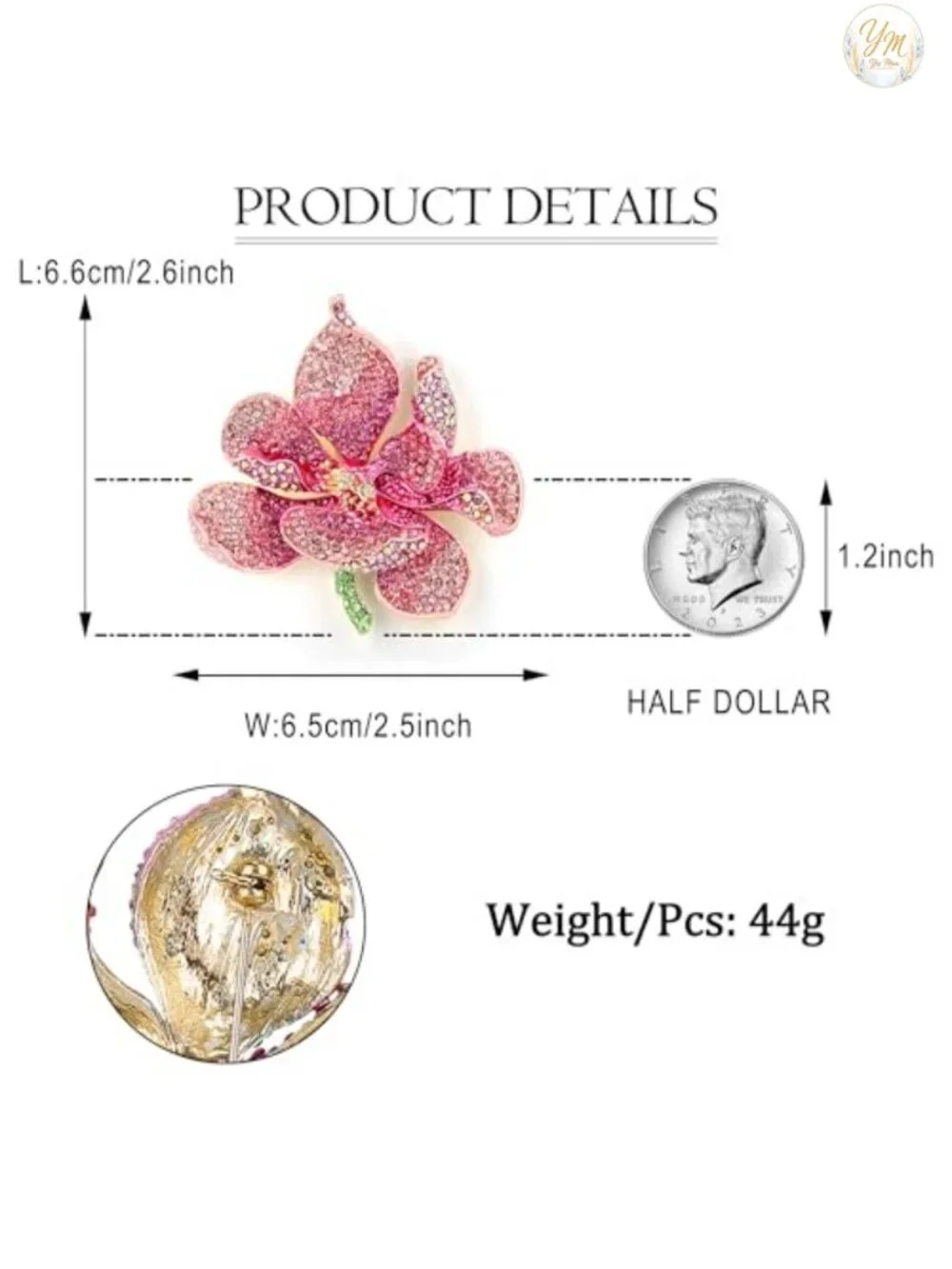 Austrian Crystal Orchid Flower Brooch Pin Women's Floral Jewelry